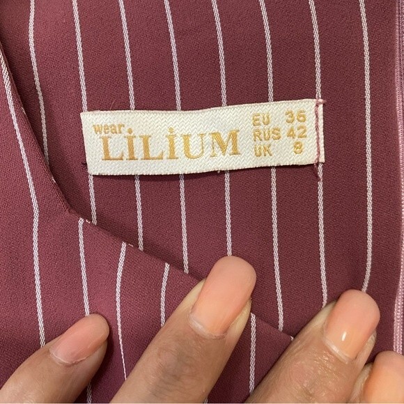 Lilian Wear Mauve Striped Romper-Size 6 - Picture 5 of 5
